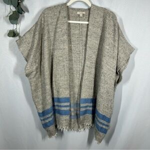 LOFT | Oversized Kimono Cardigan Sweater Poncho Gray Blue Women’s Size XS/S